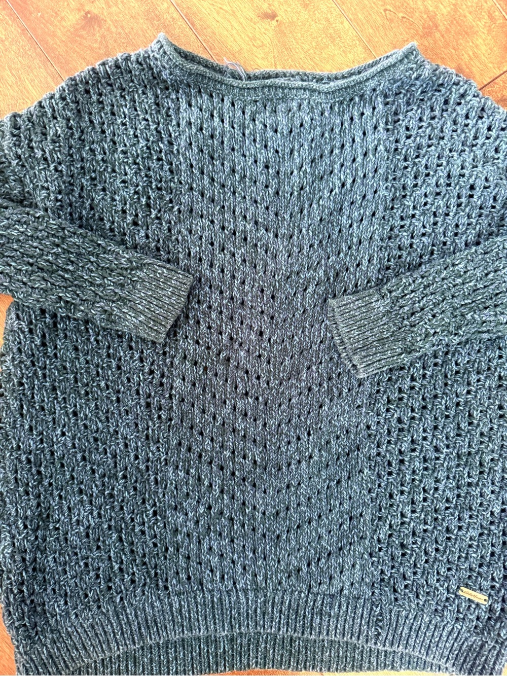 Eddie Bauer Open-Knit Crewneck Sweater in Teal Green - Picture 2 of 4